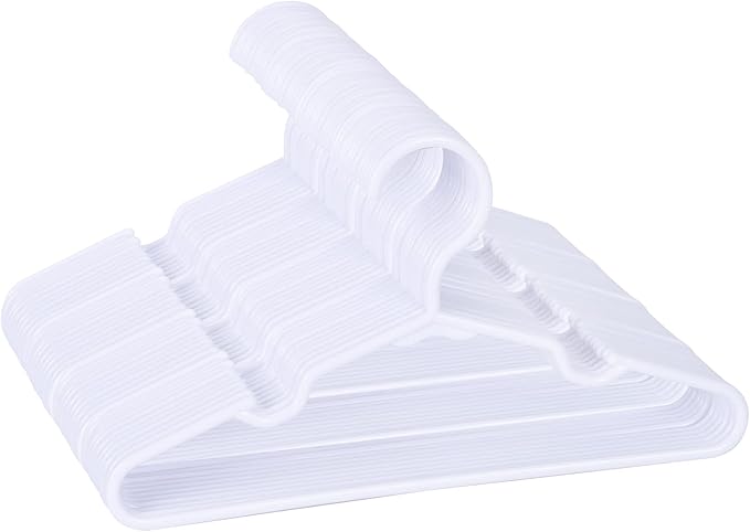 60 Pack White Kids Hangers 11.6 Inch by Mosearon