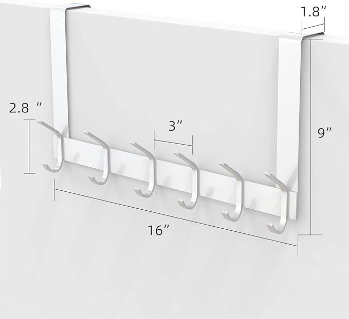 DOKU Over The Door Hook, Heavy Duty Over Door Hanger Holder - Image 5