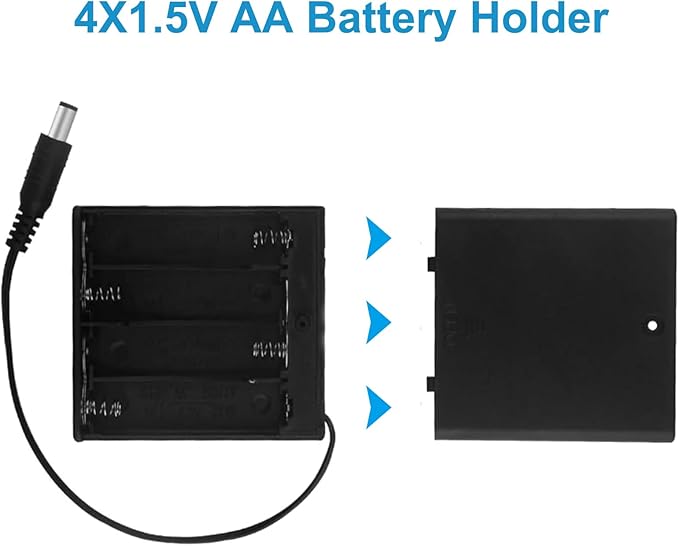 4PCS 4 AA Battery Holder with Switch 6V Battery Case Box Holder with Cover 4X - Image 4