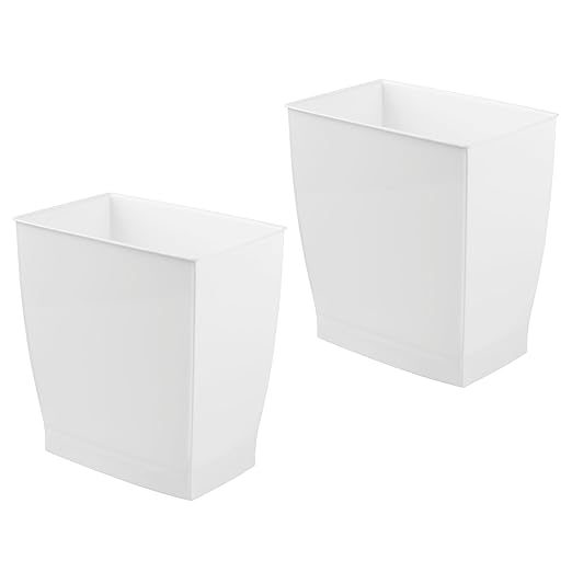 iDesign Small Plastic Bathroom Trash Can, Slim Rectangle Garbage Bin - Image 8