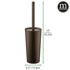mDesign Metal Freestanding Slim Toilet Bowl Brush and Holder + Rectangle Narrow - Image 4