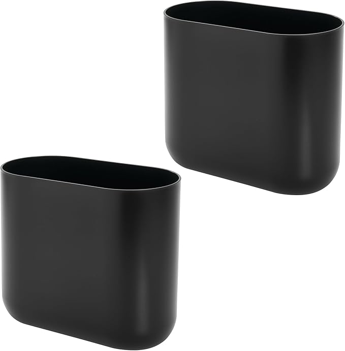 iDesign Small Slim Plastic Bathroom Trash Can, Garbage Can - Image 8