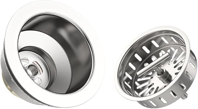 KONE 3-1/2 Inch Kitchen Sink Drain Strainer Assembly Made by All Stainless Steel - Image 4