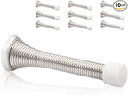 10 Pack Spring Door Stopper Brushed Satin Nickel- 3-1/4" Flexible Spring Door by KOVOSCH