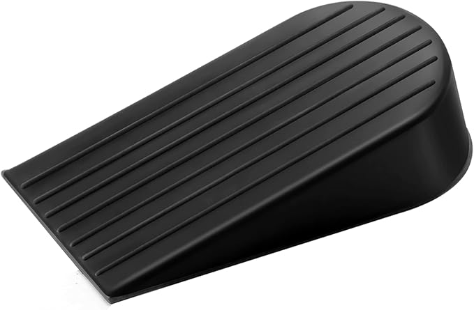 Crosize Black Extra Large Door Stopper, High 1.9 Inches Big Door Stop by Crosize