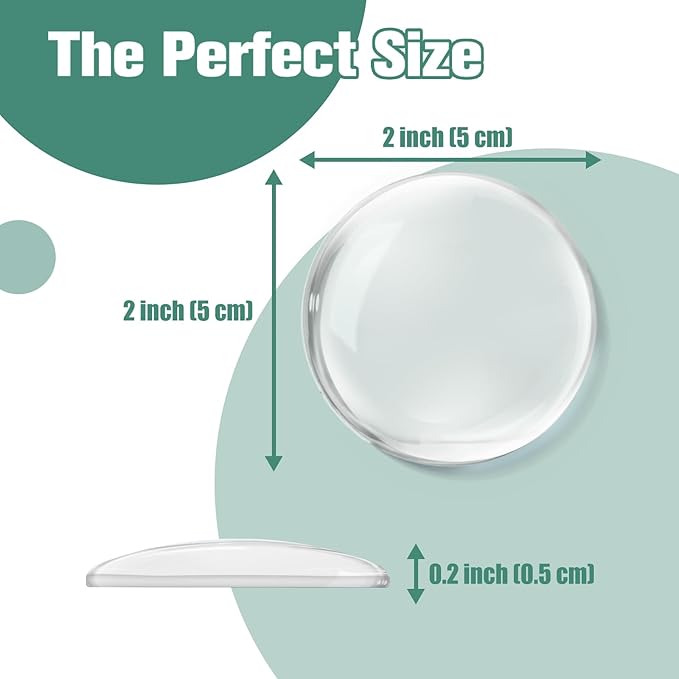Strongest Door Knob Wall Shield, 2“ Clear Self Adhesive Round Soft Rubber Door - Image 9