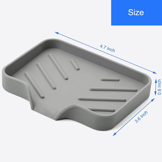 Sponge Holder with Drain Spout, Silicone Sponge Tray - Image 6