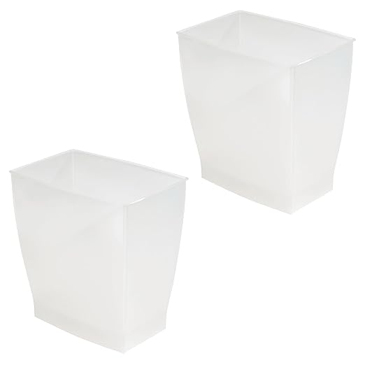 iDesign Small Plastic Bathroom Trash Can, Slim Rectangle Garbage Bin - Image 8