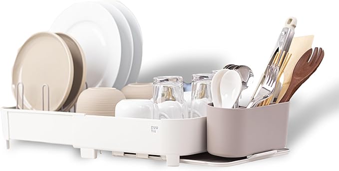 Zuutii Dish Drying Rack with Drainboard, Expandable Large Dish Rack, Sink Dish by Zuutii