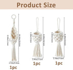 SUPERFINDINGS 3Pcs 3 Styles Macrame Wall Hanging Boho Decor Cotton Wall Hanging - Image 2