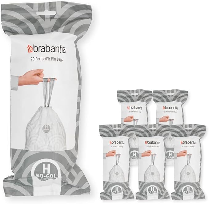 Brabantia PerfectFit Trash Bags Thick Plastic Trash Can Liners by BrabantiaUSA