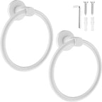 SetSail Towel Holder for Bathroom Wall Screw-in White Towel Ring Stainless by SetSail