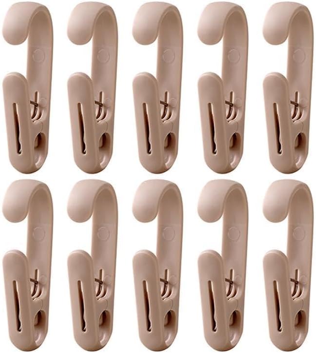 10Pcs Laundry Hooks with Clips Hanger Closet Organizer Clamps Hanging Socks by DEFRKO