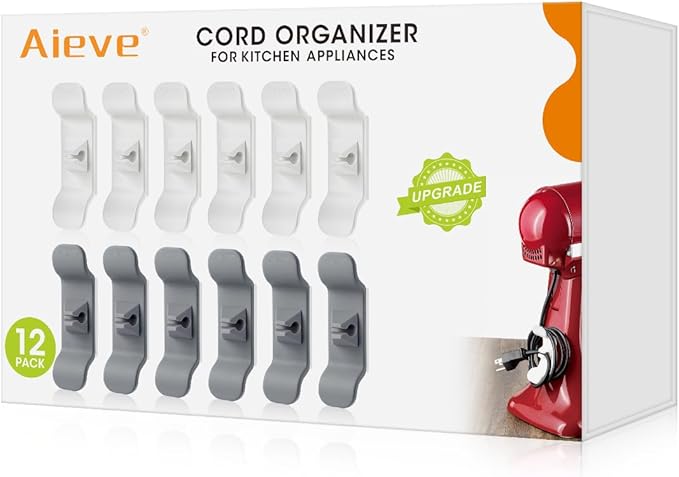 Aieve Cord Organizer for Kitchen Appliances, 12 Pack Cord Wrap Cord Holder Cord by Aieve