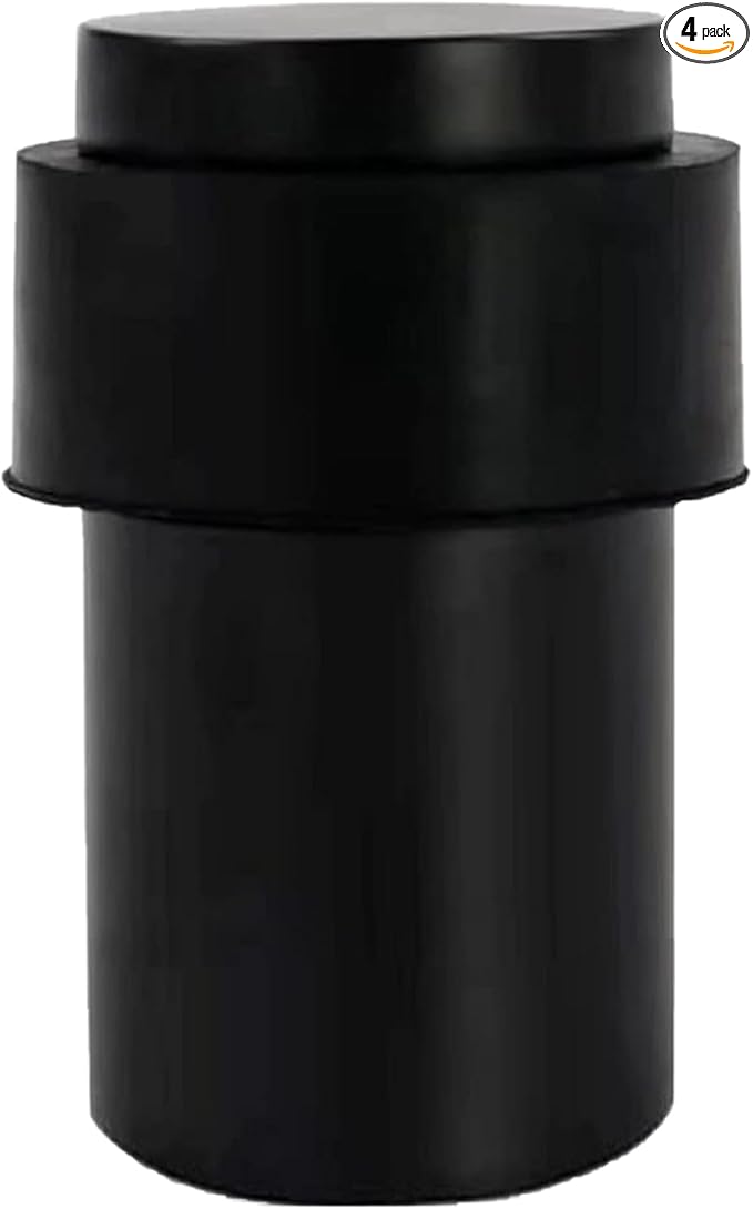 KHTUMEWARE 4 Pack 2-1/2 in Floor Door Stopper, Matte Black Door Stop, Wall by khtumeware