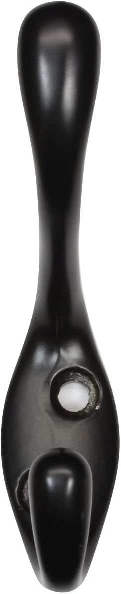 Rok Hardware Heavy Duty Dual Coat Hook, 10 Pack ROKCH101BLK - Image 4