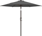 AreShark 7.5FT Patio Umbrella Table Market Umbrella with 6 Sturdy Ribs, Button Tilt/Crank, Heavy-Duty Outdoor Umbrellas for Pool, Deck, Garden and Backyard, Gray by Unknown