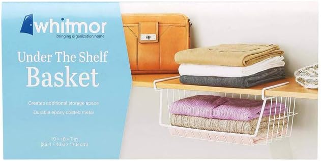 Whitmor White Wire Shelf Basket - Image 4