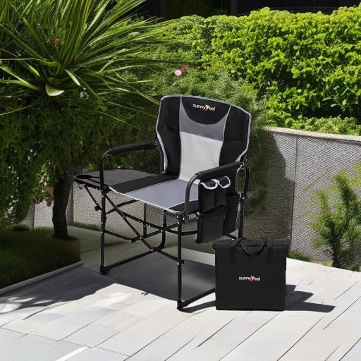 SUNNYFEEL Camping Directors Chair, Heavy Duty,Oversized Portable Folding Chair with Side Table, Pocket for Beach, Fishing,Trip,Picnic,Lawn,Concert Outdoor Foldable Camp Chairs - Image 6