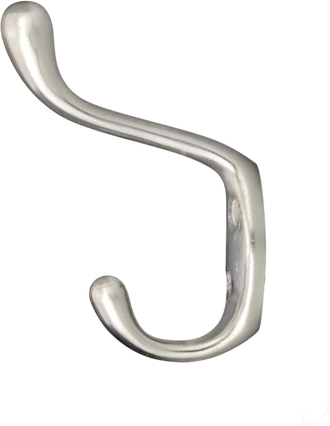 Rok Hardware Heavy Duty Dual Coat Hook, Brushed Nickel, 10 Pack ROKCH101BN - Image 3