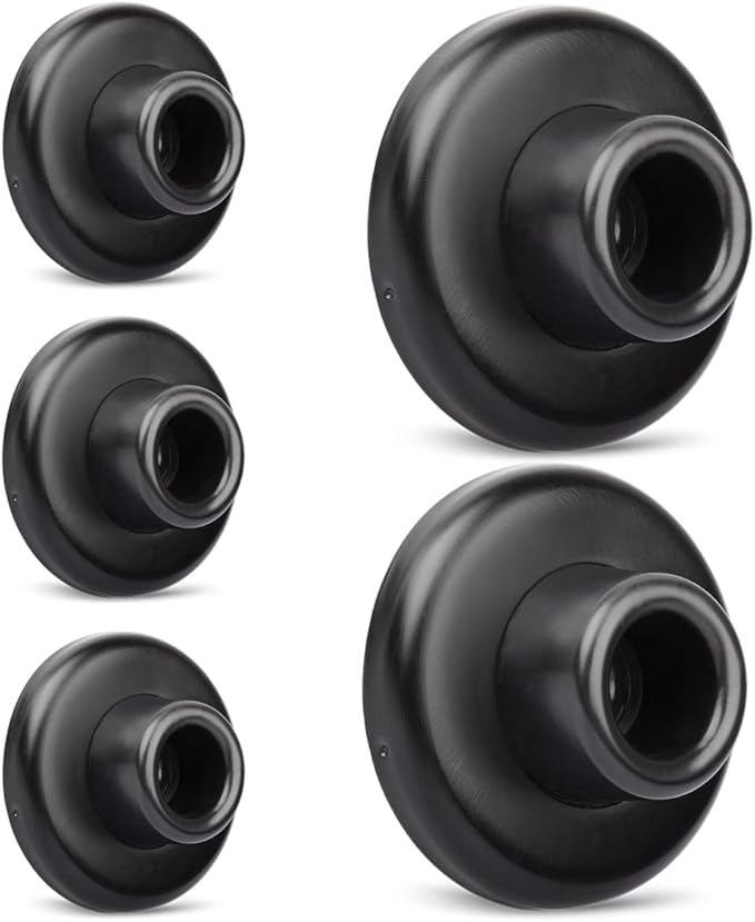 5 Pack Concave Wall Door Bumper Stop Black – 2-1/2” Outside Diameter Stainless by KOVOSCH