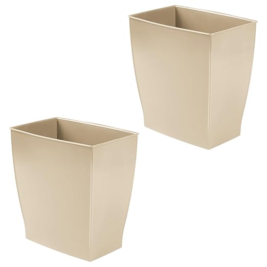iDesign Small Plastic Bathroom Trash Can, Slim Rectangle Garbage Bin - Image 8
