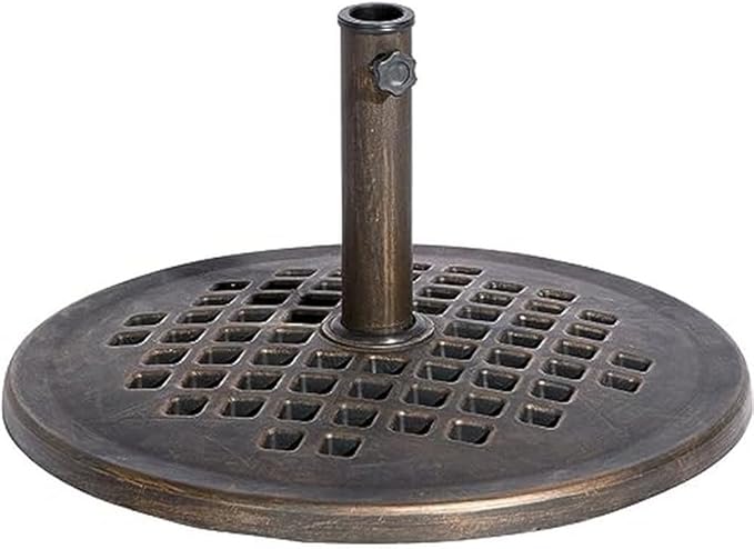 UBP24241-BR 24-Inch Cast Stone Umbrella Base, Made from Rust Free Composite Materials, Bronze Powder Coated Finish by Unknown