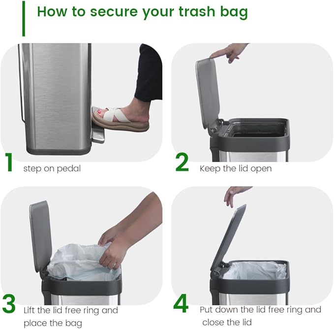 18 Gallon Stainless Steel Step Trash Can - Image 7