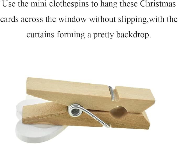 HAHIYO Heart Painted Mini Wooden Clothespin Clip Photo Paper Holders 1.38inch - Image 4