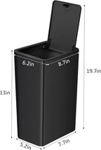 TIPGO Bathroom Trash Can with Lid, 10 Liter/ 2.6 Gallon Slim Garbage Can - Image 6