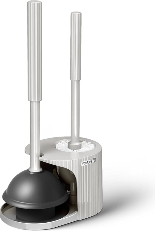 2 in 1 Toilet Plunger and Brush Set, Extended Handle Plunger, Toilet Bowl Brush by FORASTO