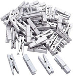 Jdesun 50 Pieces Photo Clips, Mini Silver Wooden Picture Paper Clip Clothespins by Jdesun