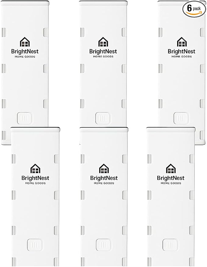 6 Pack Adjustable Drawer Dividers – Expandable Slide-Lock Plastic Drawer by Unknown