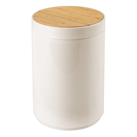 mDesign Plastic Round Trash Can Small Wastebasket - Image 8