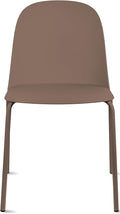 2xhome Modern Stackable Armless Dining Chair | Plastic Shell Seat with Metal Legs | Indoor or Outdoor Use | Home Kitchen Patio, Brown by 2xhome