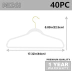 MIZGI White Velvet Hangers 40 Pack, Premium Gold Clothes Hangers Non-Slip Felt - Image 6