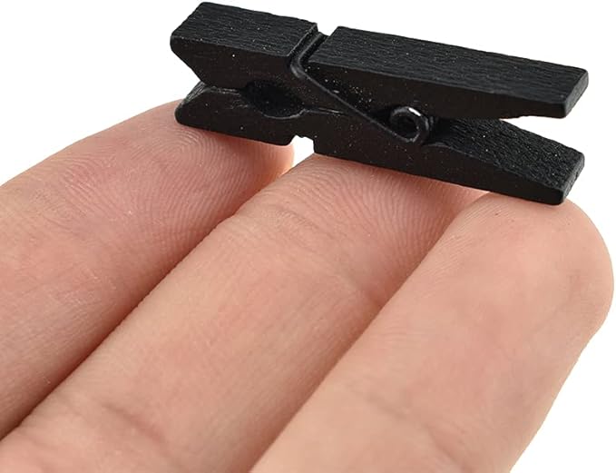 HAHIYO Black Wooden Clothes Pins Clothespins Small Do NOT Fall Apart 1.38 by HAHIYO