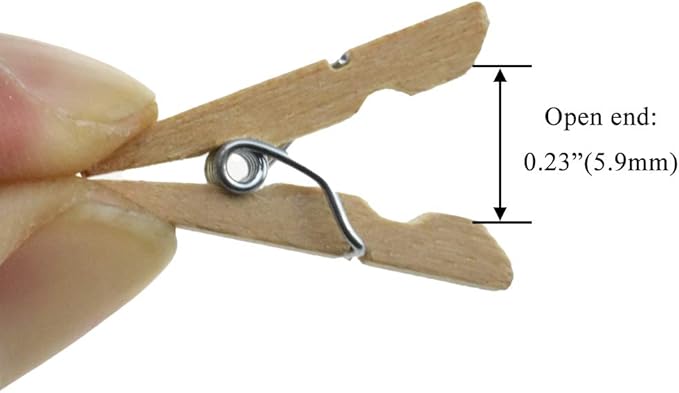 HAHIYO Wooden Clothes Pins Clothespins Mini Do NOT Fall Apart 1 inches Length - Image 4