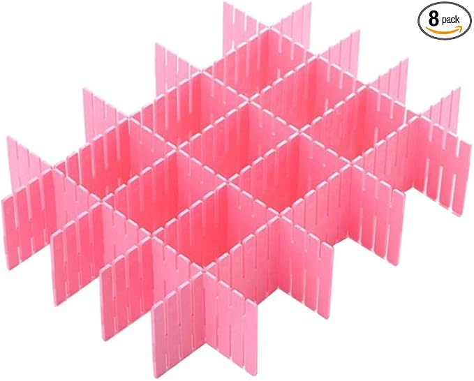 8pcs DIY Plastic Drawer Organizer Adjustable Drawer Dividers by WeFoonLo