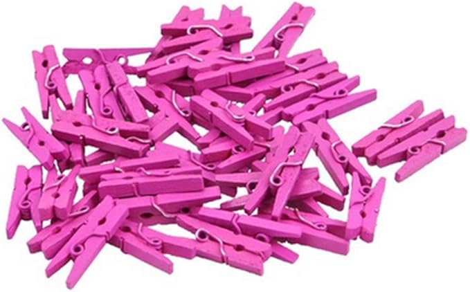 100pcs/Set Mini Colored Wooden Clips by Unknown
