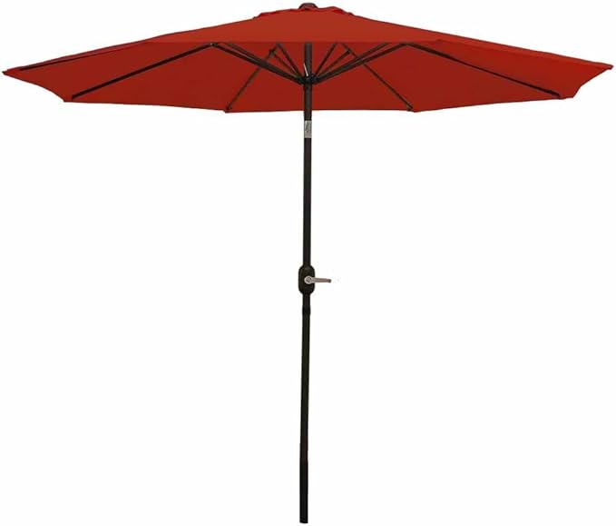 Sunnydaze Outdoor Patio Umbrella - Polyester Table Market Umbrella with Push-Button Tilt and Crank - 8 Sturdy Ribs - Burnt Orange - 9ft - Image 10