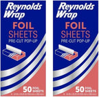 Reynolds Wrappers Aluminum Foil Sheets Pre-Cut Pop-Up by ReynoldsConsumerProducts