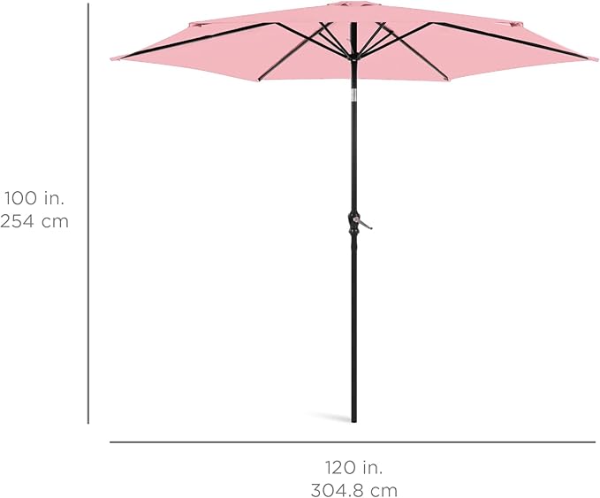 Best Choice Products 10ft Outdoor Table Compatible Steel Polyester Market Patio Umbrella w/Crank and Easy Push Button Tilt - Image 7