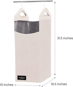 The Fine Living Co. Hanging Laundry Hamper Bag, Heavy Duty Hanger, Space Saving - Image 2