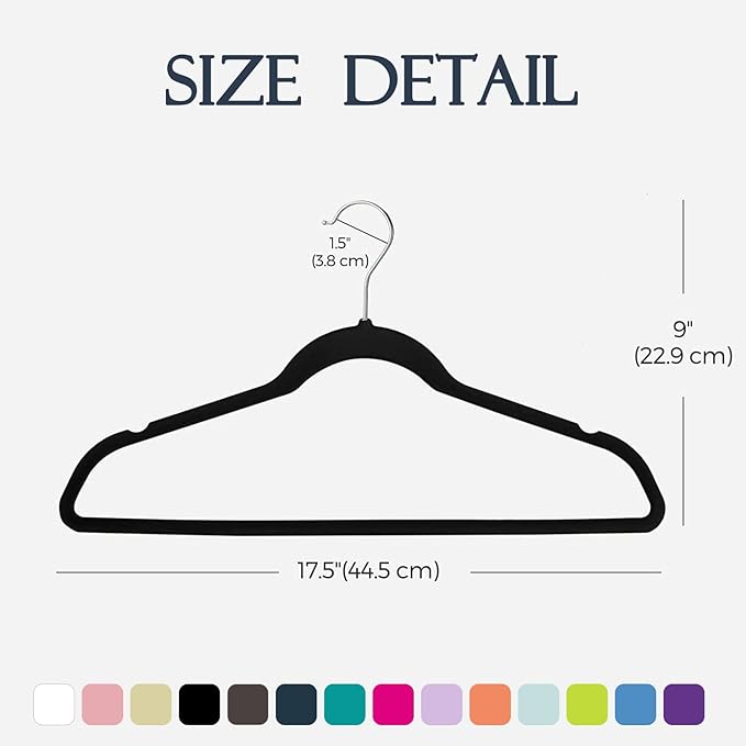 HOUSE DAY Premium Velvet Hangers, Non-Slip Thin Flocked Felt Hangers, Sturdy - Image 6