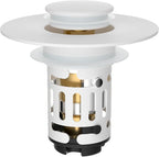 Hibbent Upgraded 3 in 1 Bathroom Sink Drain Strainer, Universal Pop Up Stopper by Hibbent