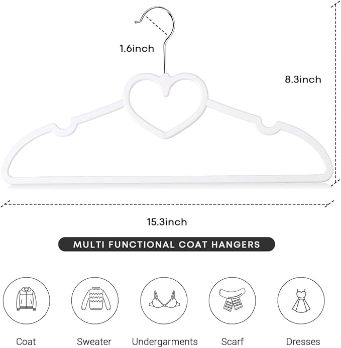 Plastic Hangers 50 Pack, Cute Clothes Hanger Ultra Thin Space Saving - Image 2