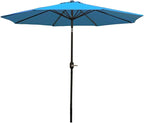 Sunnydaze Outdoor Patio Umbrella - Polyester Table Market Umbrella with Push-Button Tilt and Crank - 8 Sturdy Ribs - Turquoise - 9ft - Image 10