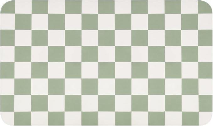 Checkered Dish Drying Mat for Kitchen Counter, Absorbent Non-Slip Coffee Mat - Image 9