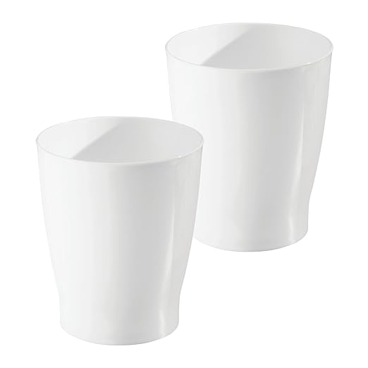 iDesign Small Round Plastic Bathroom Trash Can by iDesign